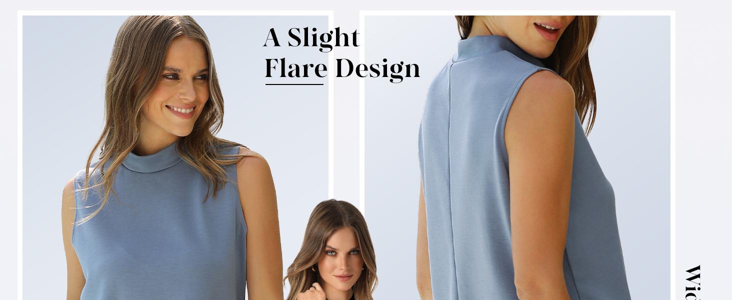 WIHOLL Two Piece Sets for Women Summer Outfits Lounge Sets Mock Neck Tops Wide Leg Crop Pants Vacation Travel Outfits