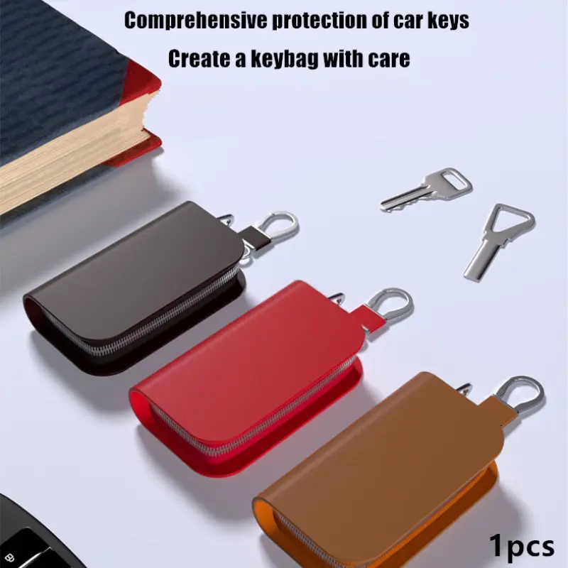 1pcs Universal Leather Key Organizer, Multi-Functional Coin Holder, Car & Home Use, Durable Top Layer Design, Essential Key Storage Box