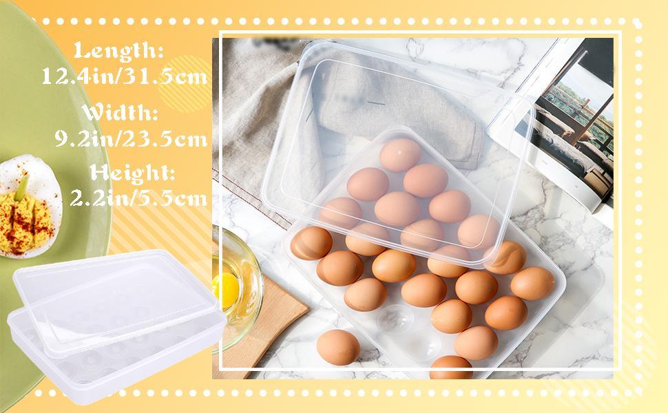 24 Egg Storage Holder for Refrigerator, Stackable Covered Egg Tray Container with Lid, Clear Plastic Organizer for Fresh Egg Protection, 1-Pack Deviled Egg Dispenser with 24-Egg Capacity Each 24 Egg Storage Holder for Refrigerator, Stackable Covered Egg Tray Container with Lid, Clear Plastic Organizer for Fresh Egg Protection, 1-Pack Deviled Egg Dispenser with 24-Egg Capacity Each