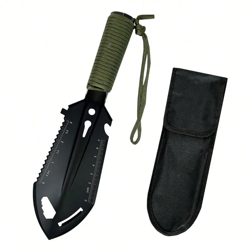 Shovel, 9-in-1 Mini Camping Shovel, Ultralight Shovel Gear, Camping and Survival Kit (black)