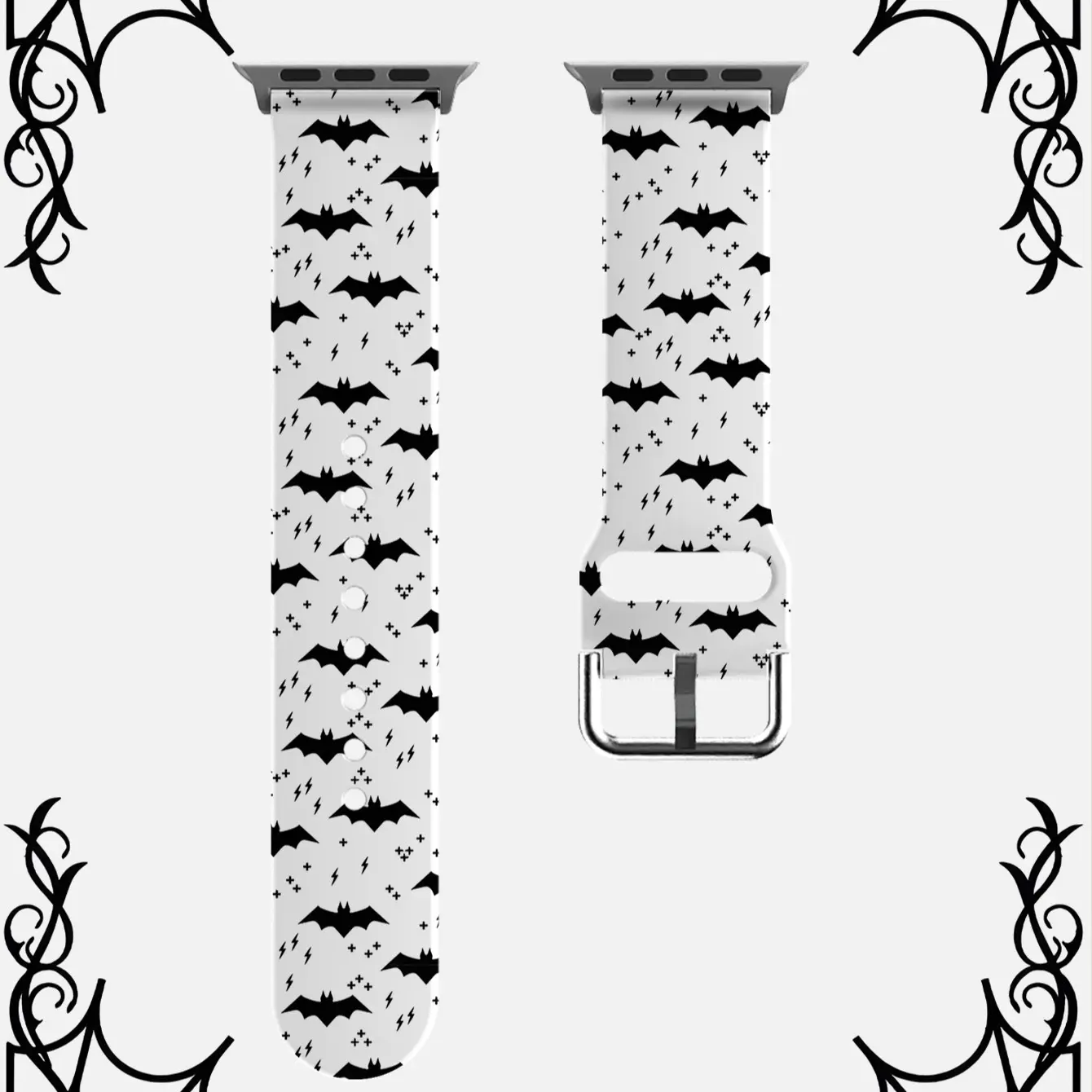 1 pc Halloween Bat Pattern Silicone Watch Band, For Apple Watch 38-49mm, Unisex Soft Comfortable Strap, Compatible with Iwatch Series 1-11 Ultra