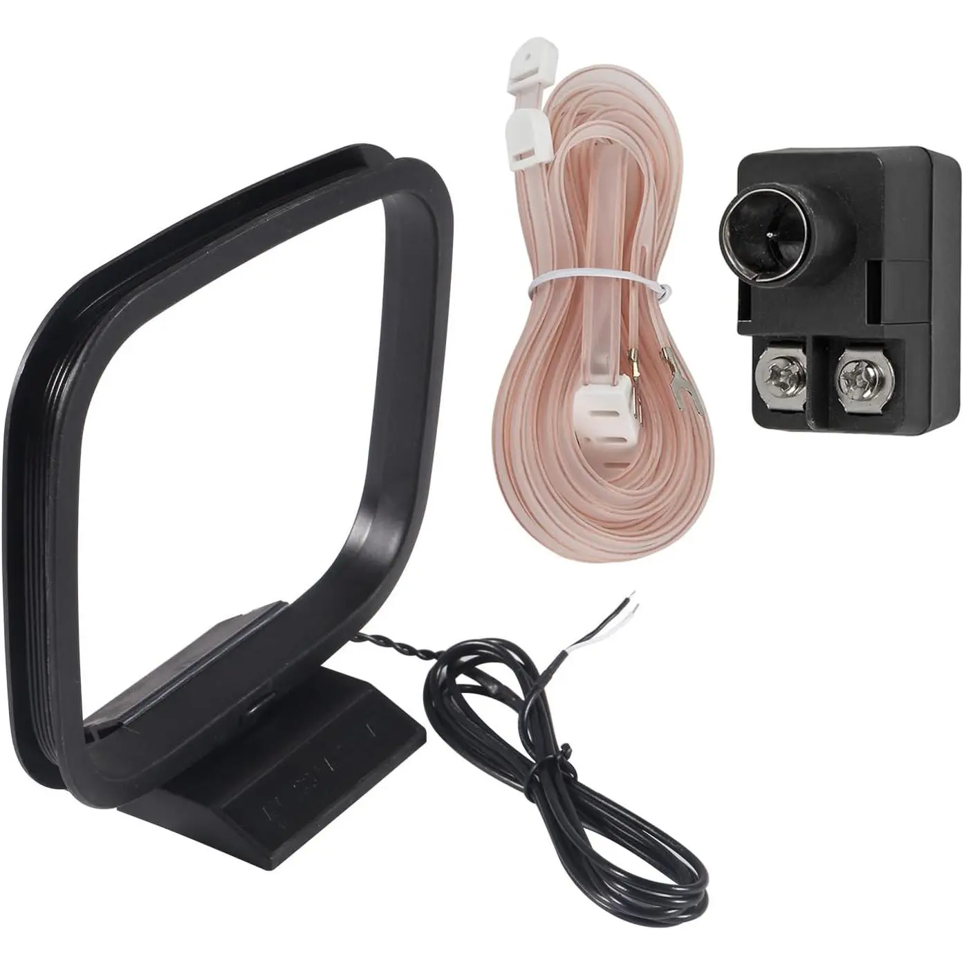 FM Antenna Dipole AM Loop Antenna with 2 Pin Bare Wire Radio Antenna Indoor with F-Type Balun 300-75 ohm Connector for Stereo Receiver for Indoor Radio Audio   Sound Theater Receiver