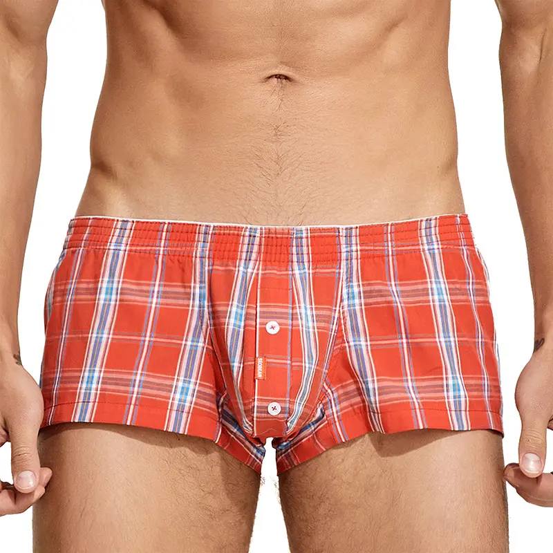 4 Pac Summer vibes new men's underwear, breathable cotton, comfortable boxer briefs, large checkered pattern, basic style for men