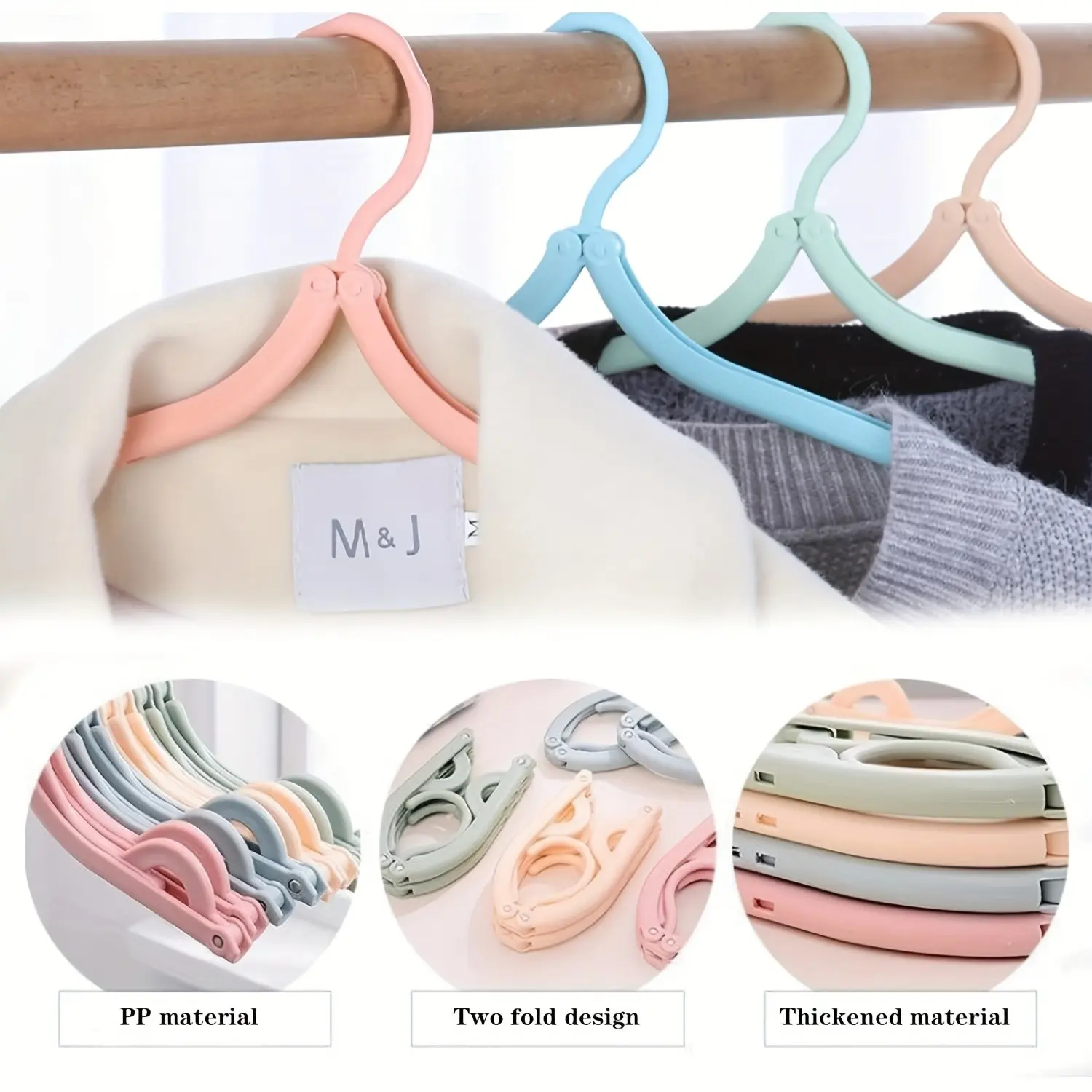 Retractable Portable Travel Hangers,Travel Hangers Foldable for Suitcase,Foldable Hangers for Travel,Folding Hangers Space Saving,Multifunctional Plastic Folding Hangers for Traveling