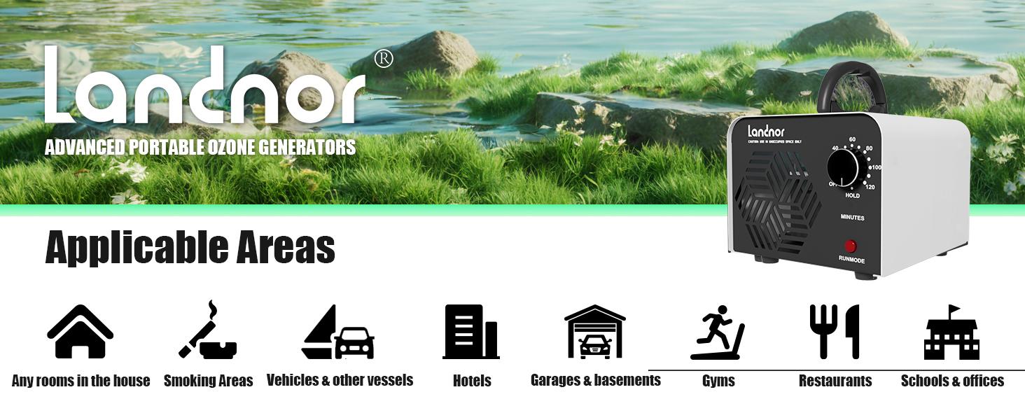 Generator 90,000mg/h for Up to 6,000 Sq Ft, HighCapacity Commercial Ozone Machine with Timer, Portable Purifier Deodorizer for, Basement, Smoke, Pets,, Office