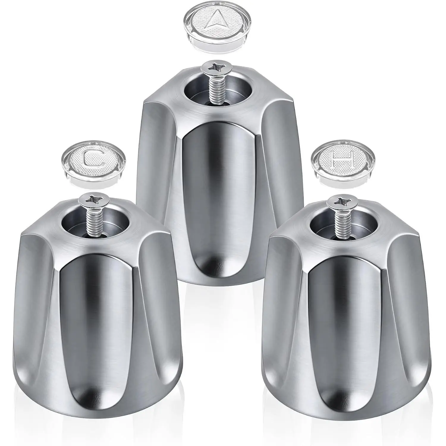 3 Pack Tub Knobs Replacement Set, Shower Handle Replacement for Verve Tub and Shower Faucets, Includes Hot, Cold, Diverter Knobs and Screws for Easy Remodel