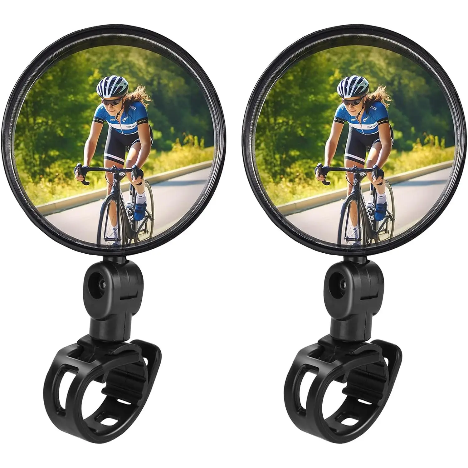 Bike Mirror, Adjustable Rotatable Handlebars Mounted Plastic Convex Mirror  Mountain Road Bikes, Bicycle Cycling Rear View Safe Mirrors