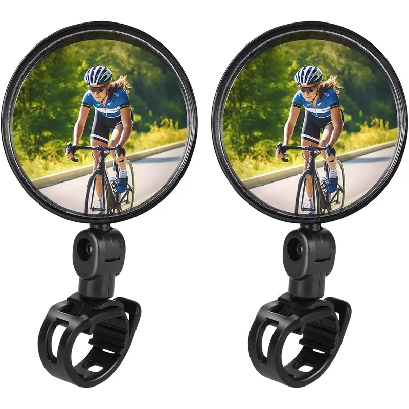 Bike Mirror, Adjustable Rotatable Handlebars Mounted Plastic Convex Mirror  Mountain Road Bikes, Bicycle Cycling Rear View Safe Mirrors