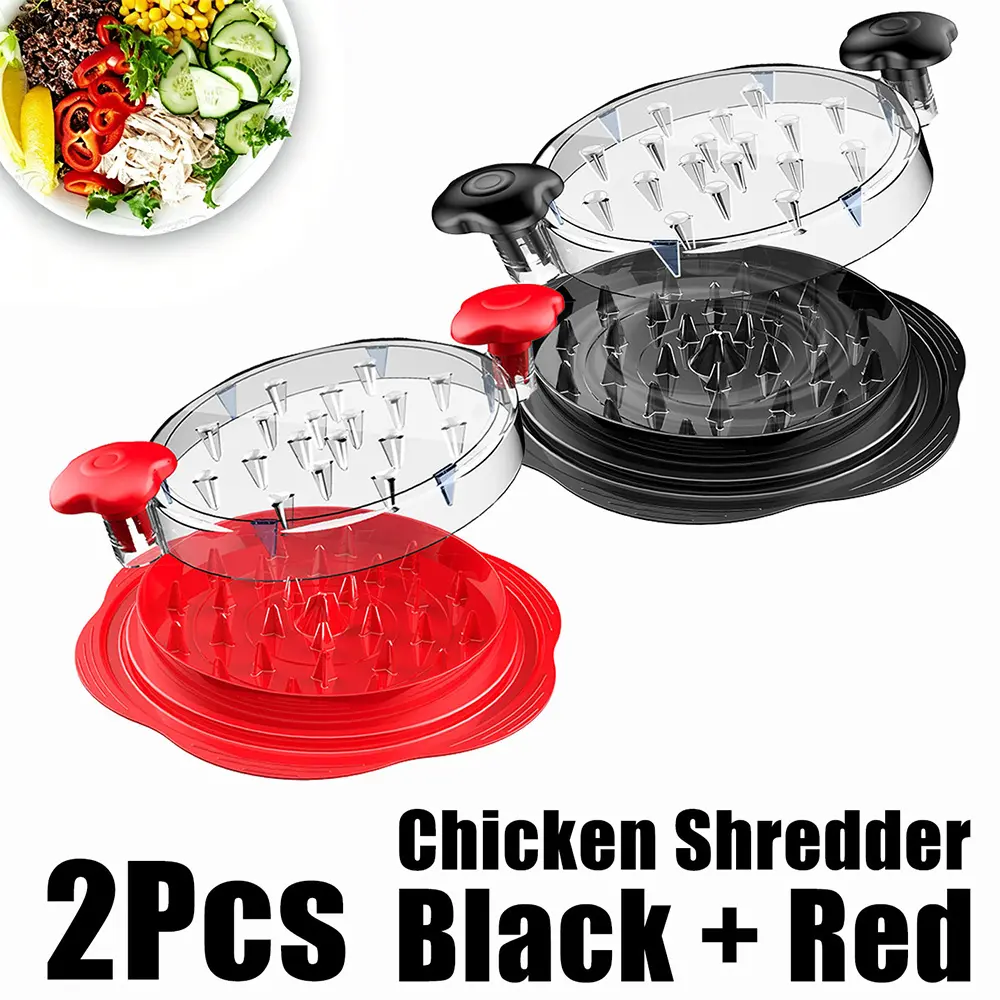 Chicken Shredder Slicer - Clear View Chicken Breast Cutter, Anti-Skid Base Kitchen Tools, Cooking Tool with Lid for Barbecue, Meat Shredding