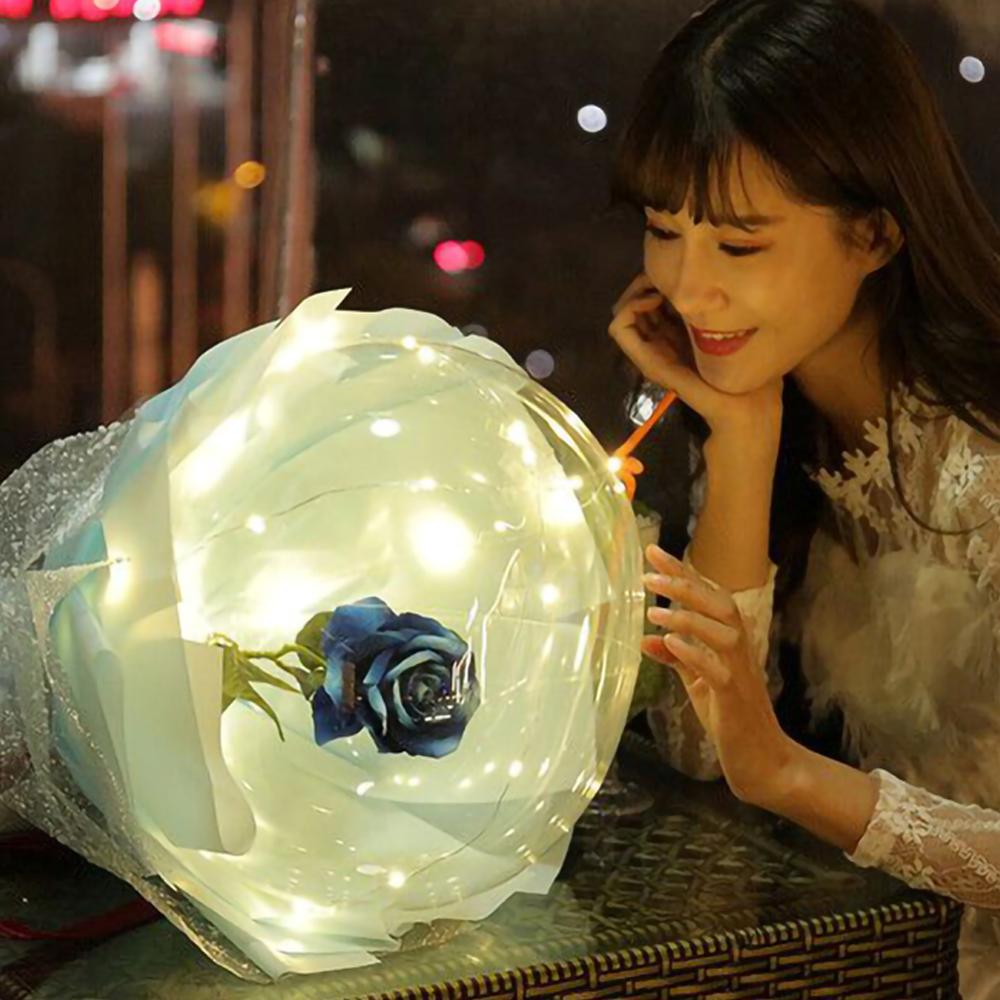 LED Luminous Balloon Rose Bouquet Transparent Bobo Ball Rose LED Luminous Balloon Rose Bouquet Transparent Bobo Ball Rose