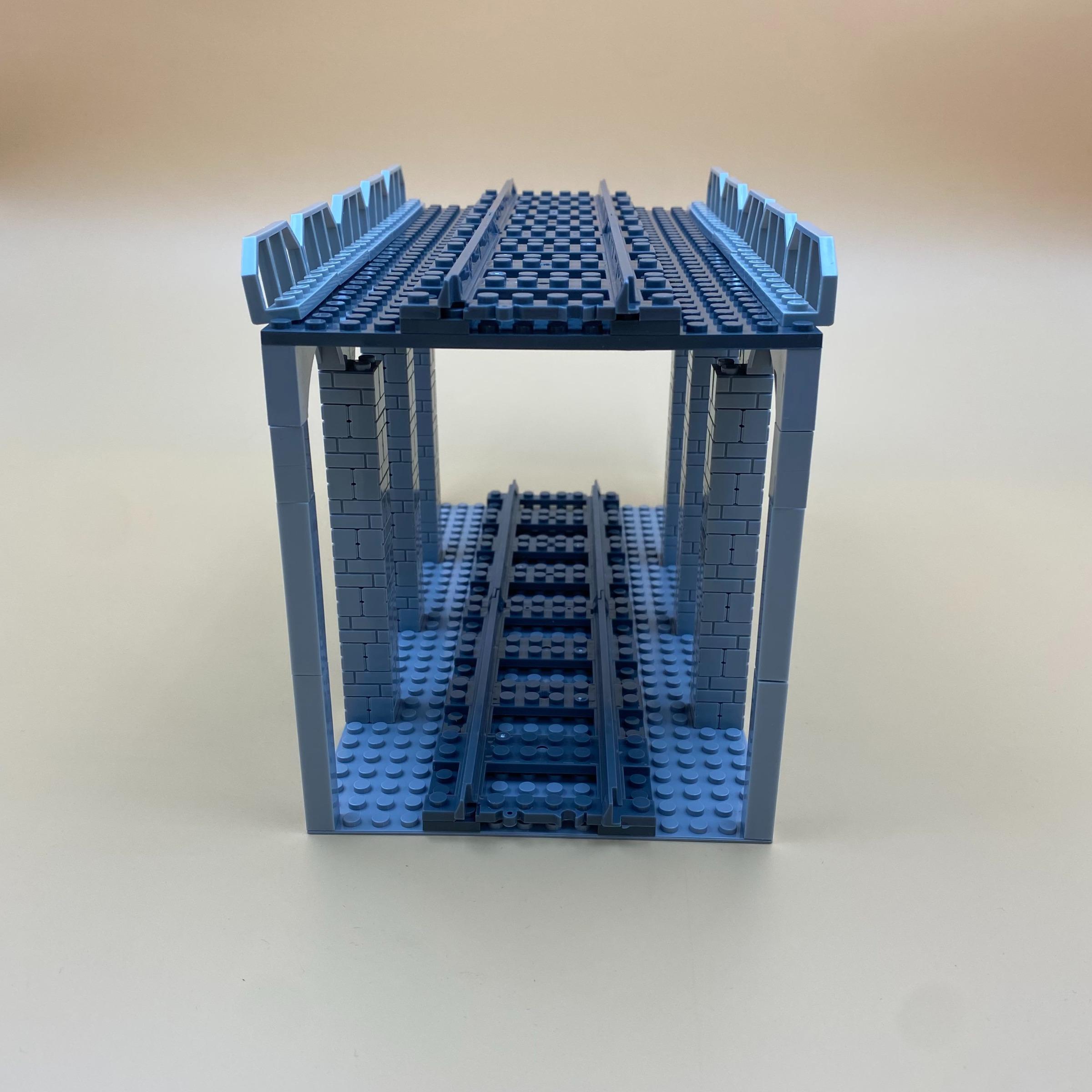 Double Layer Bridge Building Blocks Toy, 201pcs/set Train Track High Speed Railway Bridge Beam, Creative and Educational Building Blocks for Boys & Girls, Stem Building Blocks