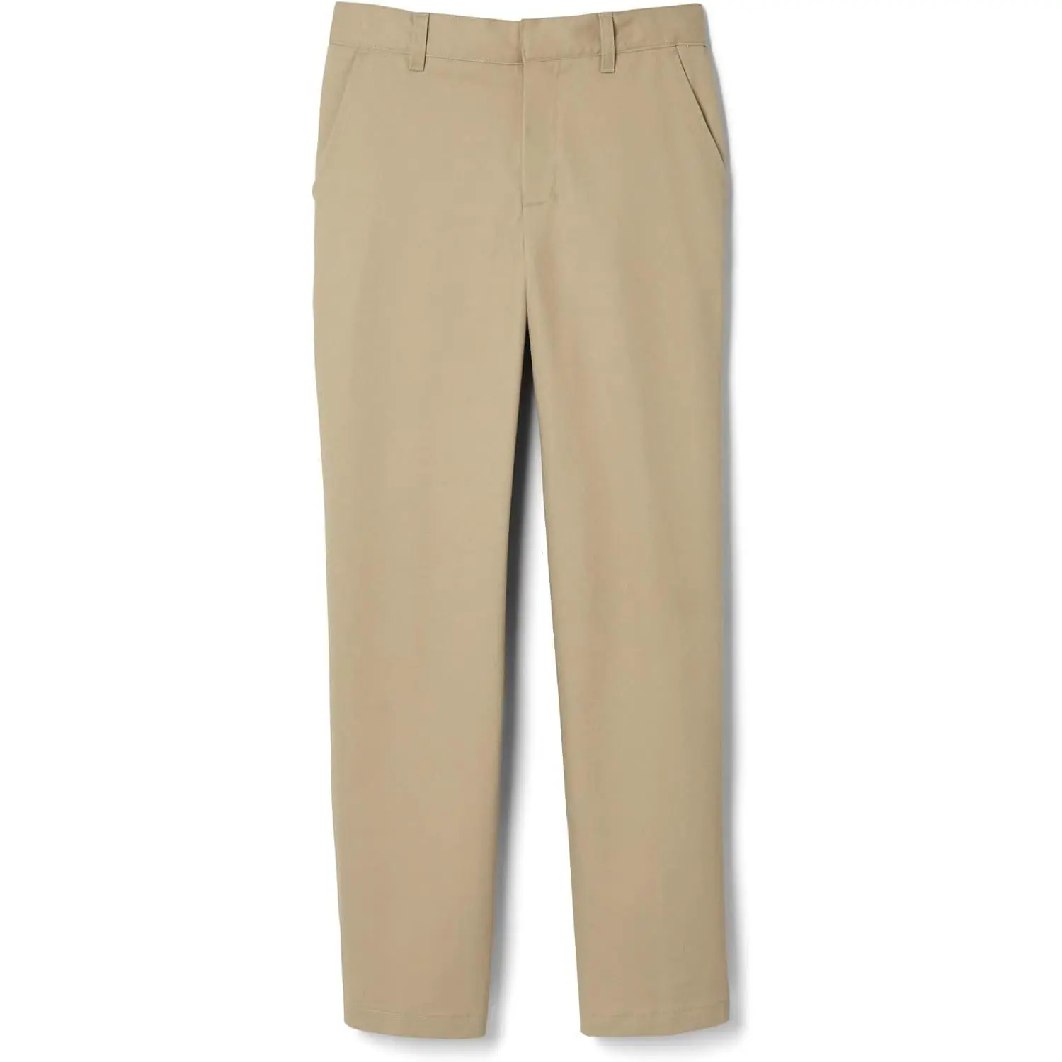 Boys' Adjustable Waist Relaxed Fit Twill Pants - School Uniform Pants, No-Iron, Double Knees for Durability, Fits Ages 2-14