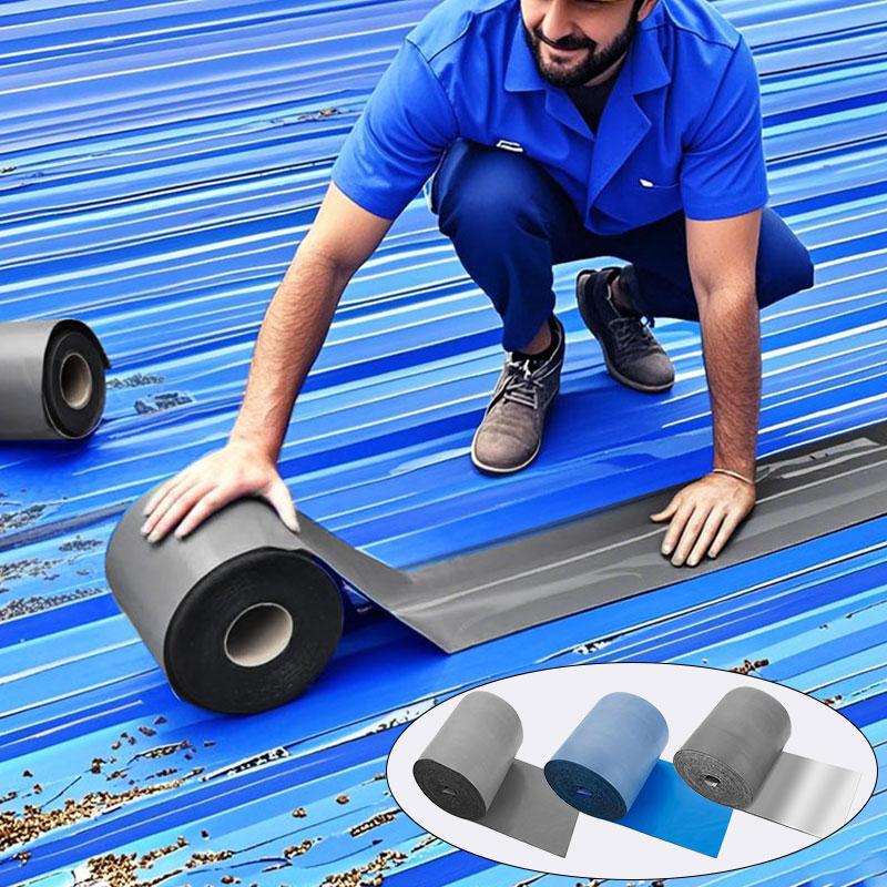 Roof Repair, 1 Roll Repairing Cracks & Loopholes Adhesive Waterproof Tape Suitable for Metallic Surfaces, Wave Tile Container Roofs, Steel Structures, Plastic, Adhesive Installation