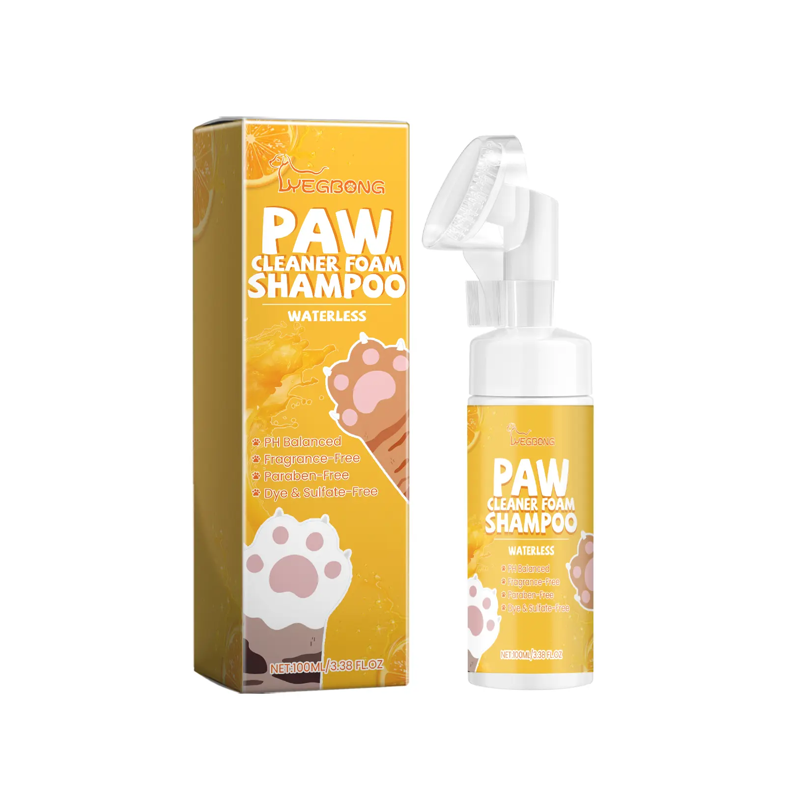 Yegbong Pet Paw Foam Cleaner Pet Cleaning Care Moisturizing Nourishing Moisturizer for Cat and Dog Paws