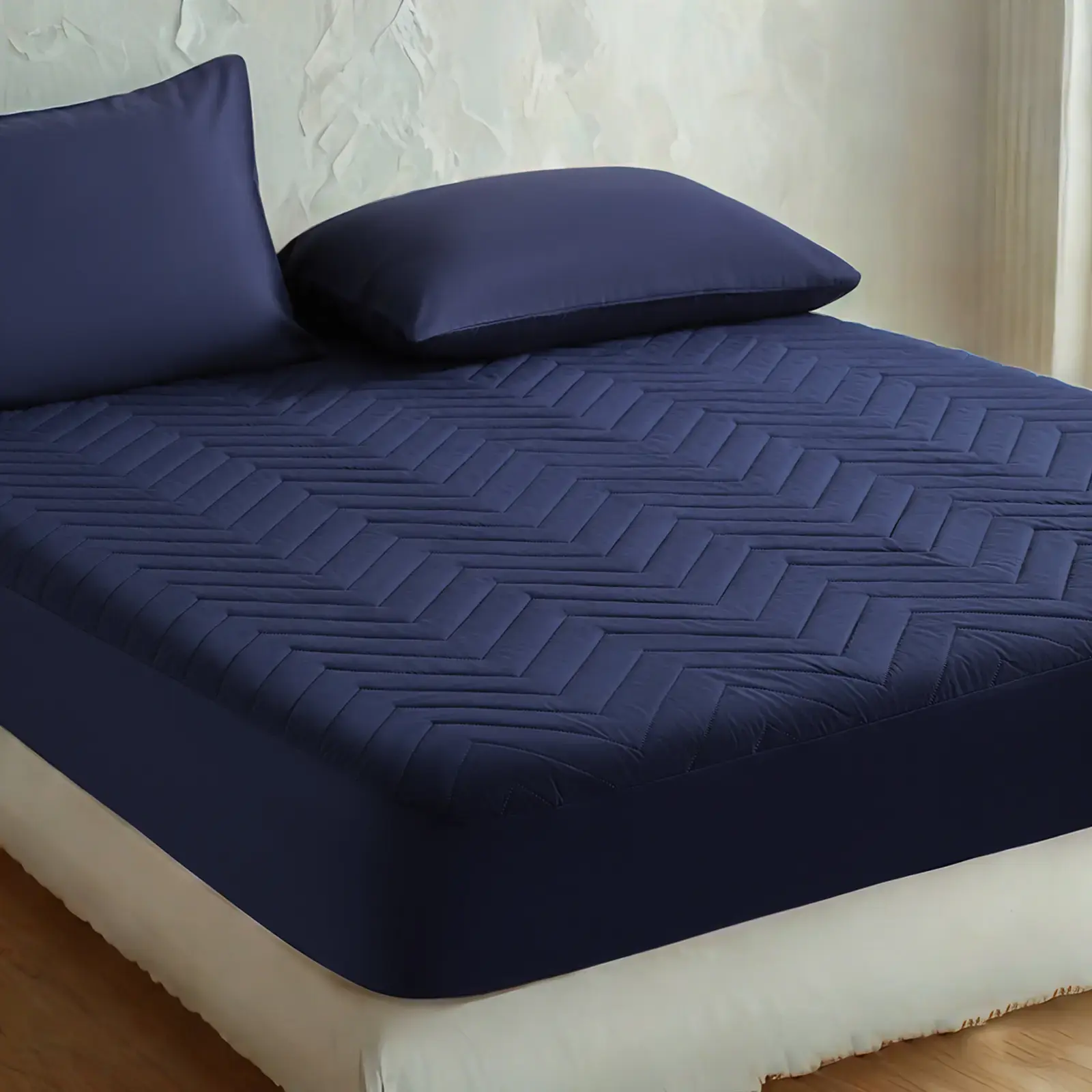 Quilted Waterproof Fitted Mattress Protector - 15" Deep Pocket, Soft, Breathable, Machine Washable, for Twin XL, California King, Full Sized Mattress Pads, Toppers & Protectors, Available in Black, Coffee, White, Navy Blue, Smoke Grey, 191 X 99 X 1 Cm