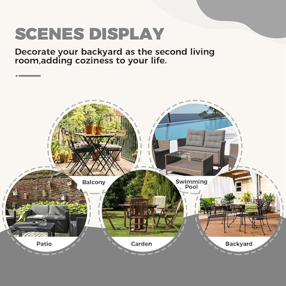 DANGHOOGY Outdoor Bench Cushions, Waterproof Patio Loveseat Cushions for Outdoor Furniture, Thick Love Seat Bench Cushions, 44" x 19" x 5", Grey