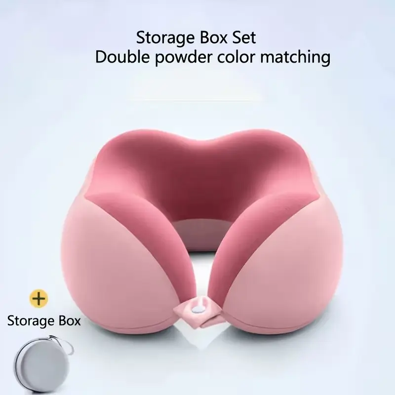 Ergonomic U-Shape Neck Pillow with Storage Bag, Memory Foam Travel Office Pillow, Detachable Washable Cover, Portable Cervical Pillow for Plane Car Bed, Travel Neck Cushion, Neck Rest Cushion