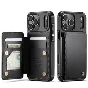 Compatible with iPhone 17/Air/16/16e/15/14/13/12/11 Pro Max 16/15/14 Plus Case with Card Holder Wallet Case for Women Men with Kickstand Card Slots RFID Blocking, Magnetic Clasp Durable Shockproof Cover
