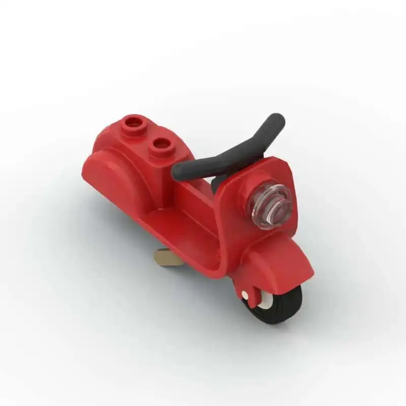 MOC 1PCS 15396 Scooter Vehicle Building Block 15396c02 Motorcycle With Handlebars Part Brick Particle Toy Children Birthday Gift
