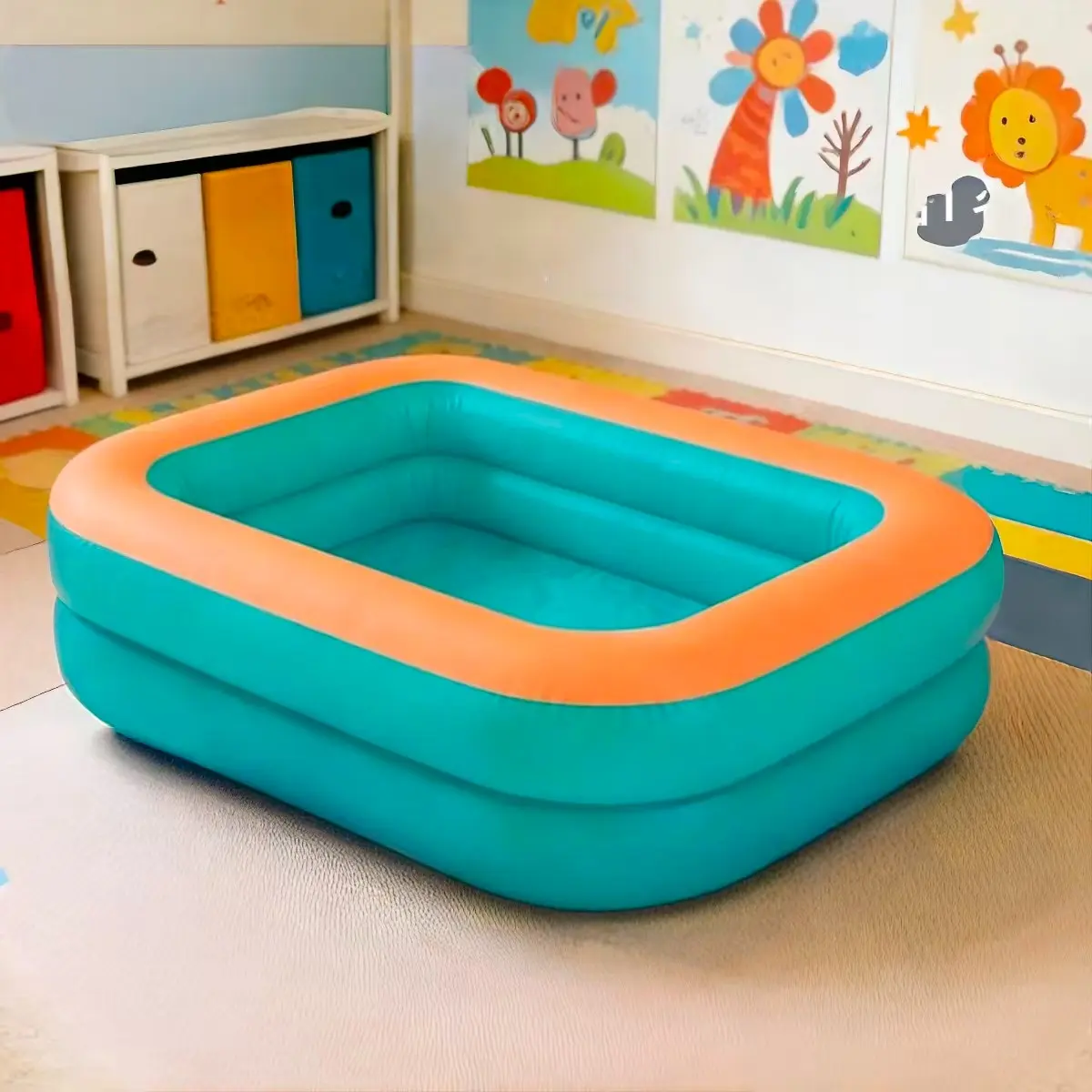 Inflatable Swimming Pool, Large Outdoor Family Water Pool, Thick Plastic Baby Bathing Pool for Home Use, Portable Kiddie Swimming Pool, Toddler Pool, Inflatable Splash Pool