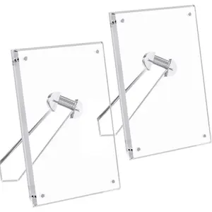 8.5 by 11 Clear Acrylic Picture Frames, Magnetic Document Certificate Frames for Marriage Graduation Display, 2 Pack