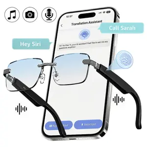 AI Voice Assistant multifunctional Smart Glasses, Blue Light Blocking, Hands-Free for Daily, Driving, Commute & Outdoor Use, 130+ Languages Real-Time Translation, Wireless Translation Glasses, Touch-to-Capture Camera, Bluetooth Music & Calls