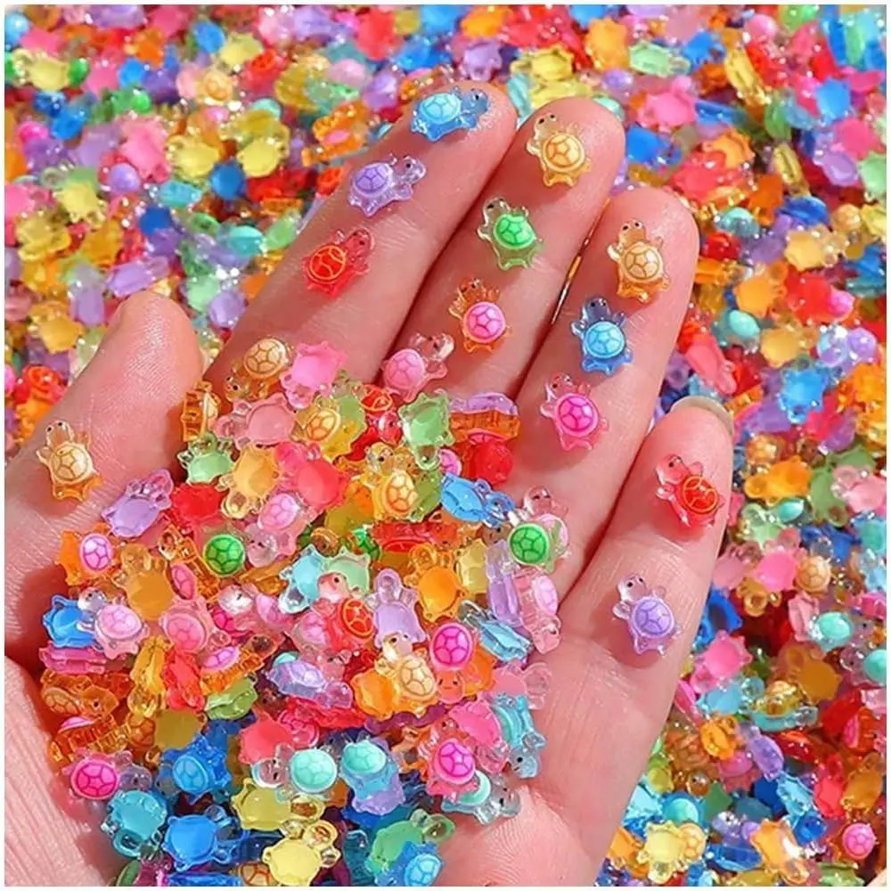 250Pcs Mini Resin Animals Turtles,Tiny Figures Turtle Bulk, Luminous Mini Animals Figurines Glow in The Dark Small Plastic Miniature Turtles Miniature Things Figurines to Hide