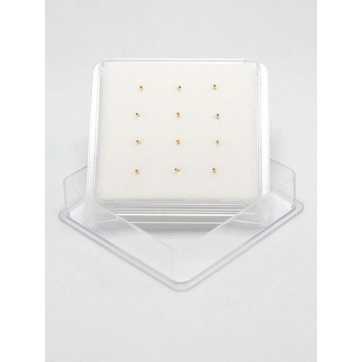 New 12pcs/Pack Tiny Design 1mm Ball Nose Piercing 925 Sterling Silver Nose Studs Pins Bone Nariz Jewelry Holiday