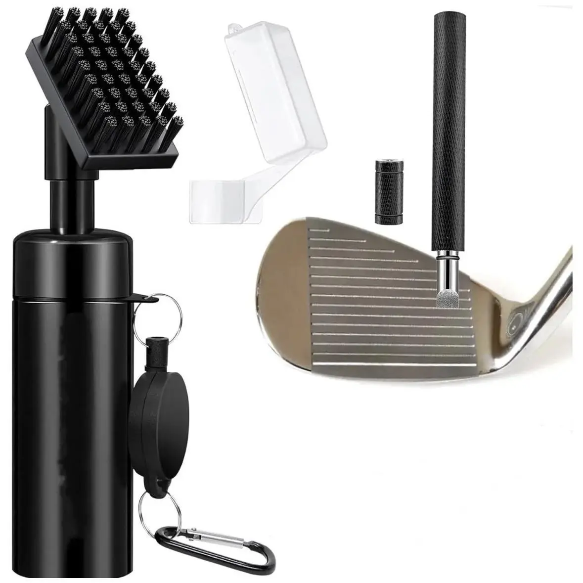 Pro Golf Club Cleaner Brush with Golf Groove Sharpener Tool Golf Towel, Golf Water Brush with Large Capacity Bottle & Retractable Clip-Holds 6.8oz of Water, Golf Accessories for Men Women