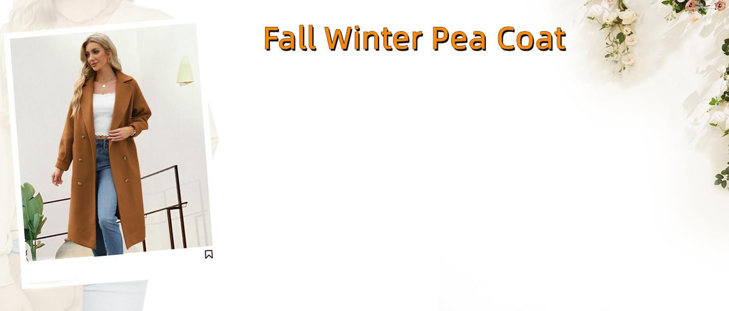 Women's Long Coat Notched Lapel Collar Double Breasted Pea Coat Winter Elegant Wool Blend Over Coats Jackets Women's Long Coat Notched Lapel Collar Double Breasted Pea Coat Winter Elegant Wool Blend Over Coats Jackets