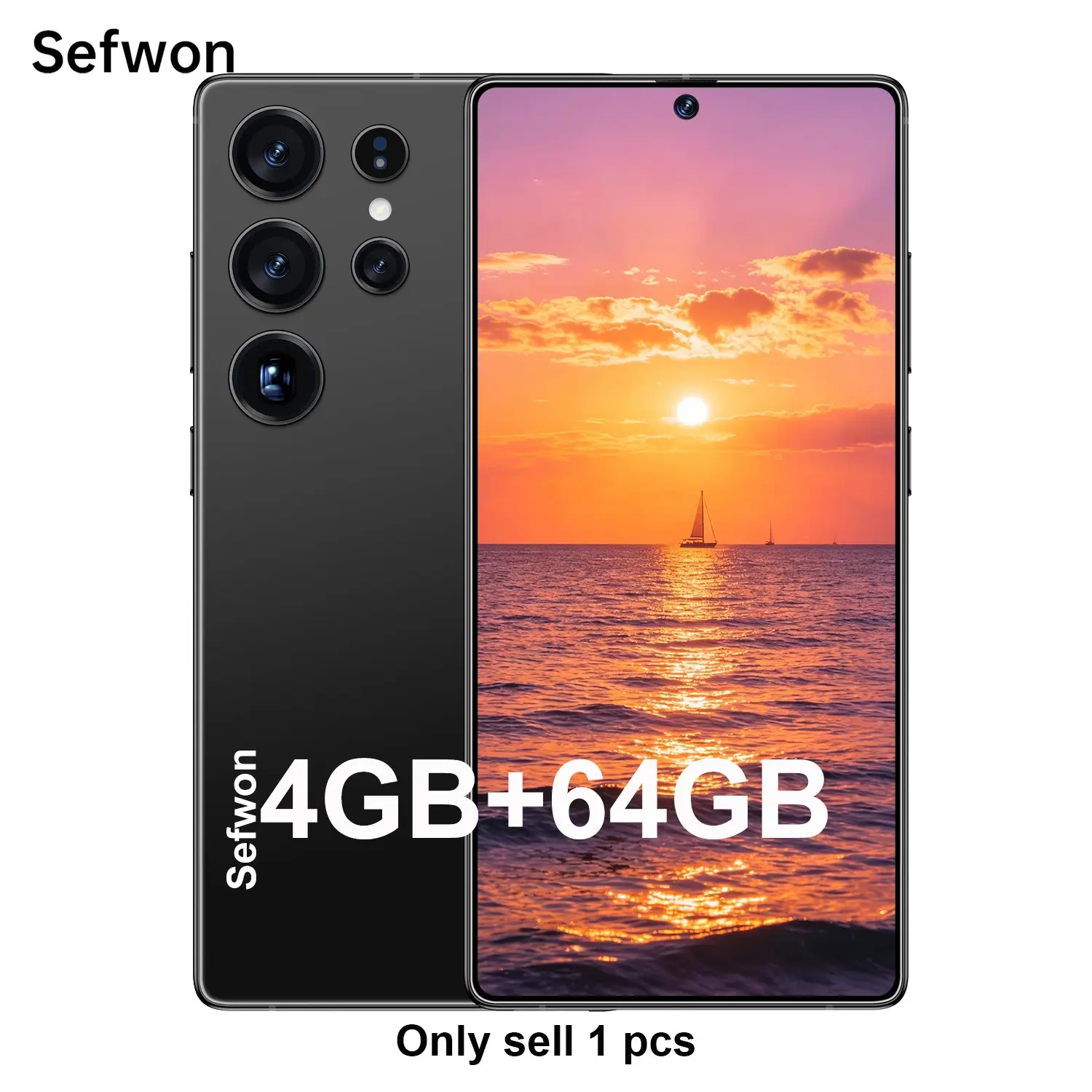 New 2026 Sefwon Android Unlocked Large Screen Smartphone, 6.8-Inch Screen, 4000mah Battery, Dual Sim, Octa-Core Cpu, 8mp+16mp Camera, 4g Network, Android 12, 4+64GB Storage