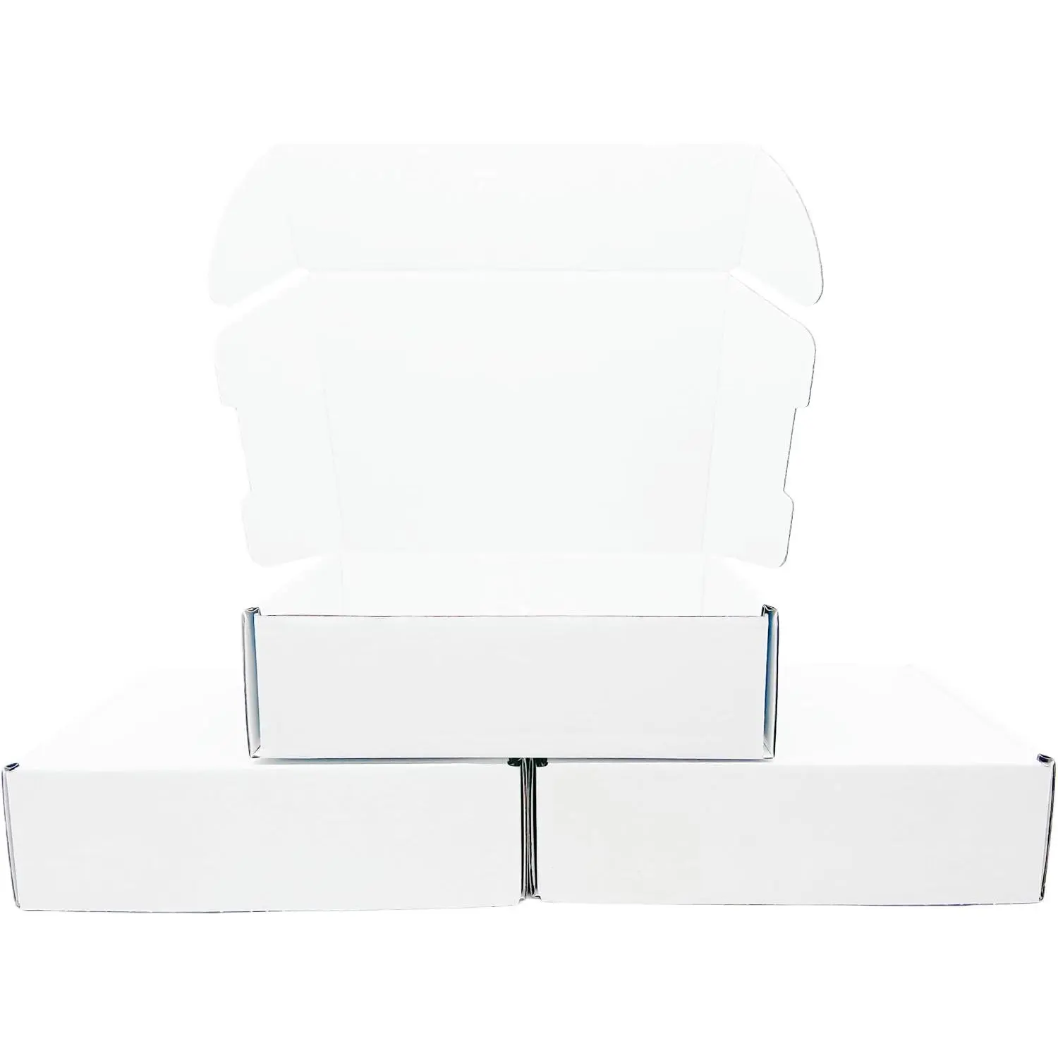 7x5x2 in White Corrugated Shipping Boxes - Small Mailer & Package Delivery Boxes for Small Businesses, Easy Assembly, Flat Storage, Set of 2, Package Delivery Box