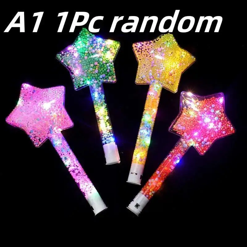 LED Luminous Magic Star Rod Light-up Wand Glow Stick Christmas New Year Party Prop Concert Glowing Stick Birthday Party Supplies