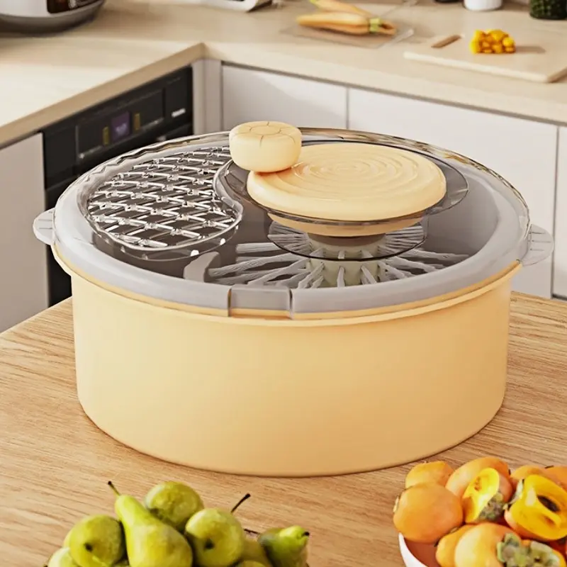 Manual/automatic Fruit Vegetable Washer, Spin Dryer, Multi-Functional Draining Basket, No Hand Washing, Kitchen Tool, Efficient Kitchen Appliance