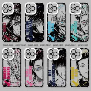 Anime Jujutsu K-Kaisen Gojo Satoru Personalized comic style Phone Case For iPhone 17 Promax 17Air 16 Plus 15 14 13 12 11 Pro 17E- Transparent TPU Shockproof Protective Cover Gift For Birthday Halloween Christmas