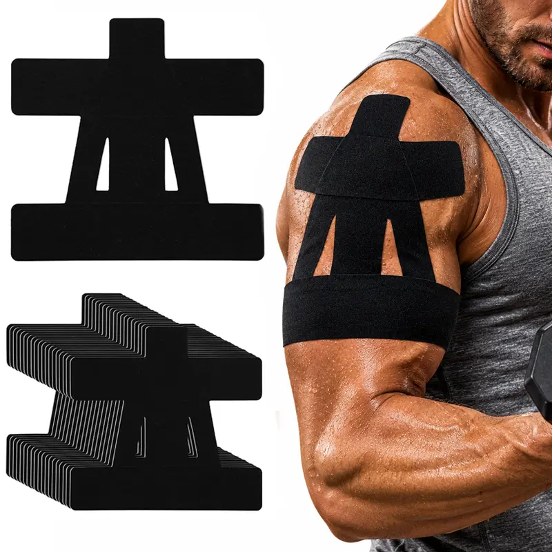 Pre-Cut Kinesiology Tape for Shoulder, 10PCS Waterproof & Breathable Athletic Tape, Extra Adhesive Flexible Cotton Shoulder Support Tape, Hypoallergenic & Latex-Free, Ideal for Sports, Workout, Training, Gym & Daily Activities pain