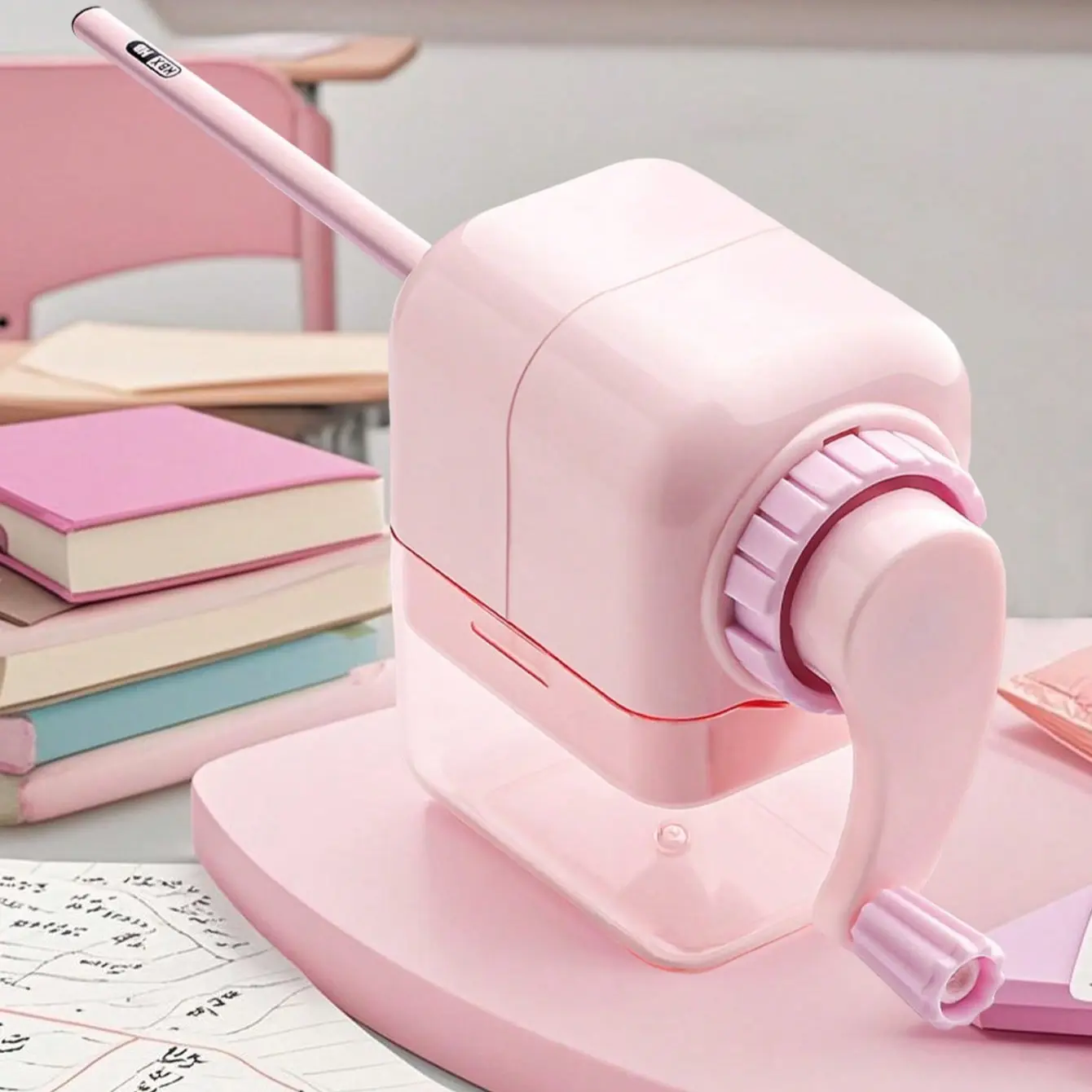 Hand Crank Pencil Sharpener, Ergonomic Manual Color Pencil Sharpener For School, Home And Artists, Comes With 1 Random Sticker, Back To School
