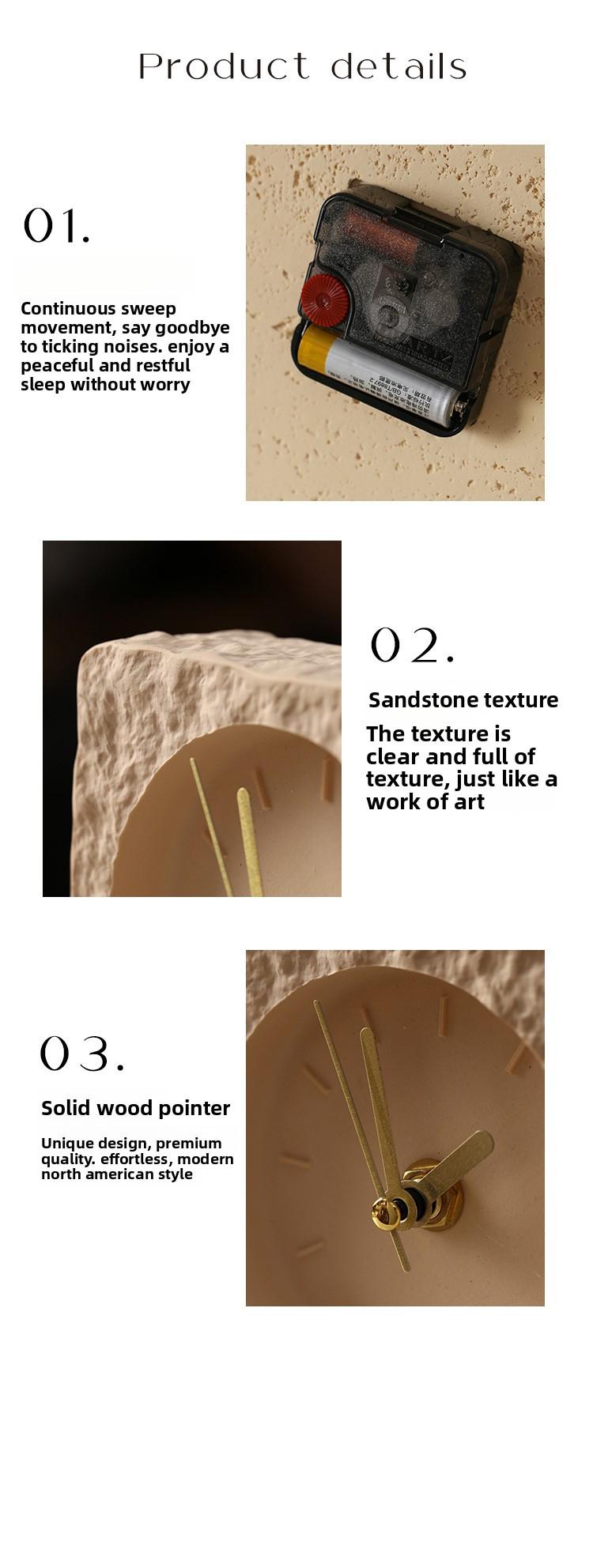 Nordic desktop ornament home decoration modern minimalist creative silent clock living room quartz clock