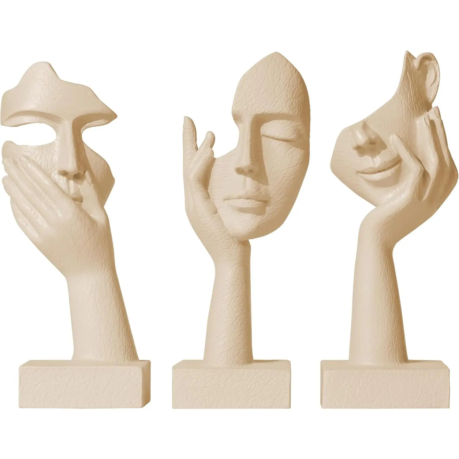Aris & Juno 3-Pcs Thinker Statue Set - Artistic Decorative Contemporary Art Collectibles, Resin Figurines for Living Room Decor, Office Desktop, Room Decor, Gift for Women Desk Ornament Craft Staff unique birthday