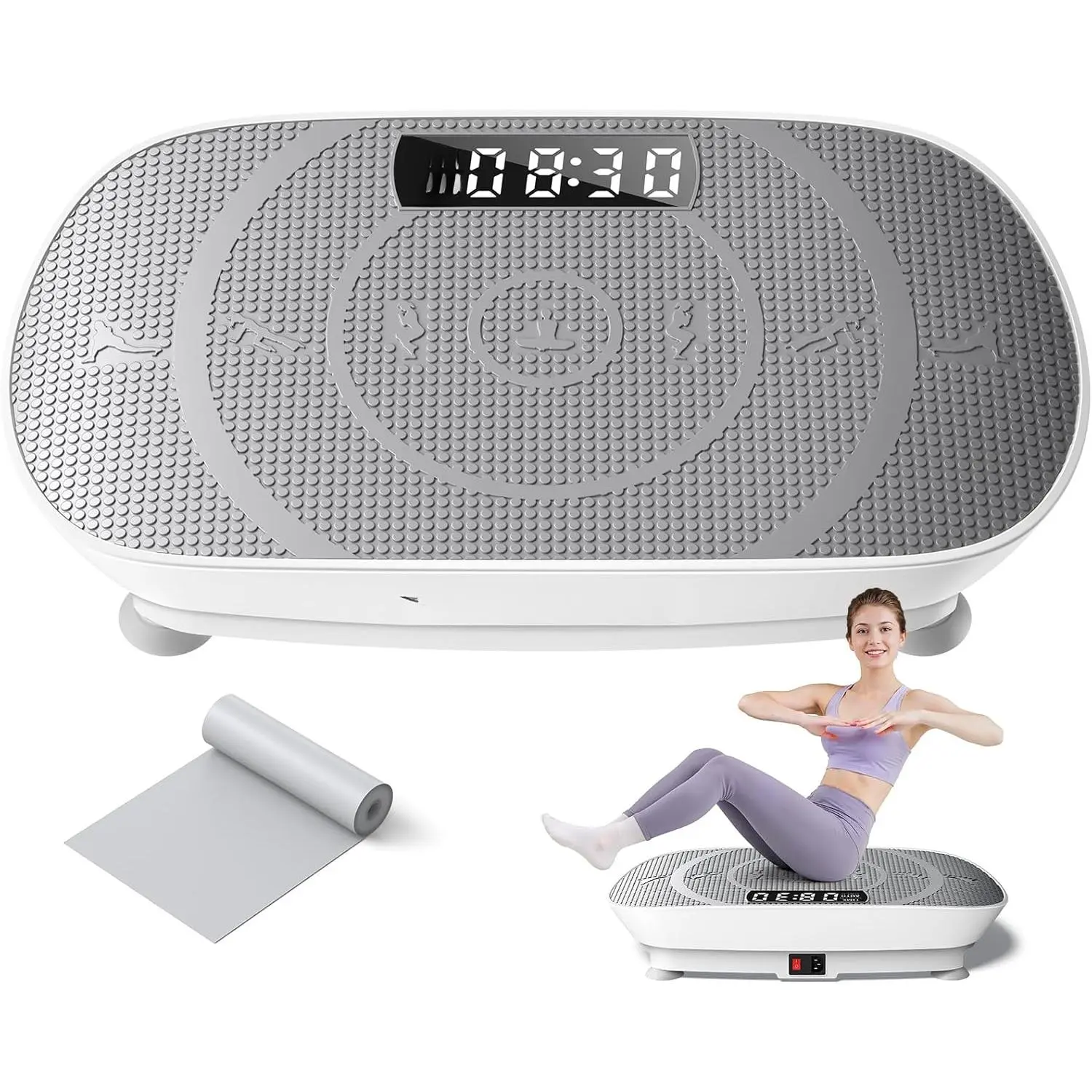 Pro Curved Vibration Plate Exercise Machine, Powerful & Quiet| 400lbs Capacity, Whole Body Workout Equipment for Lymphatic Drainage, Shake Plate with Bluetooth & Auto ON/OFF for Home Gym