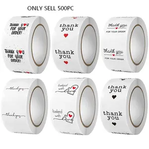 500pcs DIY Thank You Stickers for Small Business, 1 Roll Pack, Perfect for Online Stores, Gift Box Decoration, Convey Gratitude