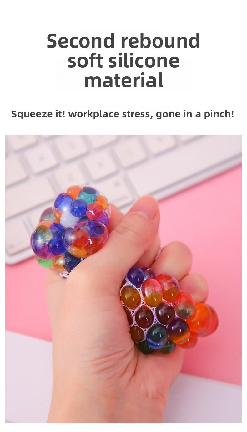 Stress Relief Grape Balls Squishy Balls, Squeezable Fidget Toys for Adults Kids Anxiety Relief, Large Size Stress Ball Gift for Boyfriend