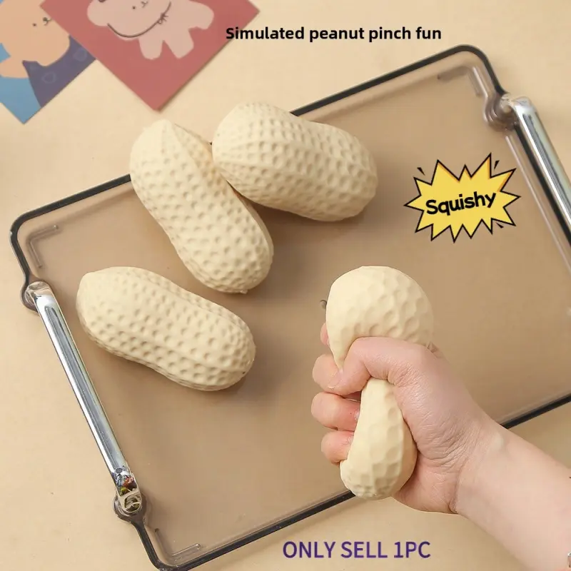 Simulated Peanut Squishy Toy, Slow-Rebound Stress Relief Toy, suitable for relaxation in various places such as the office, it is a toy for both adults and children, and makes for an interesting children's gift and holiday present