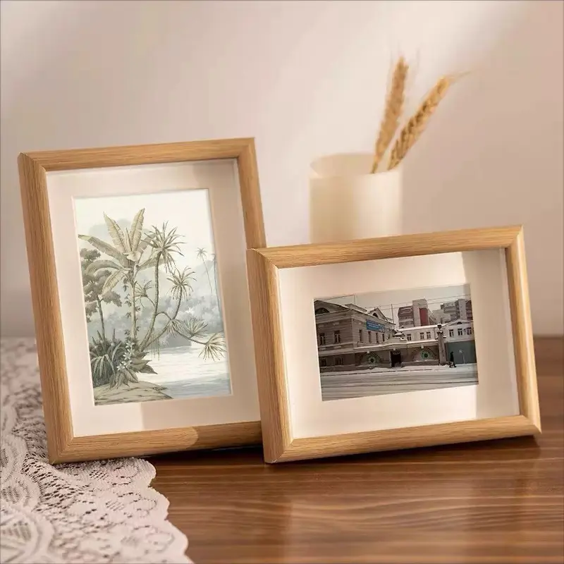 Wooden Glass Frame Photo Holder, Retro Style A4 Desktop Art Display, Creative Hanging Picture, Birthday Gift Idea, 7 Inch 8 Inch Sizes, Wood Frames, Picture Frames For Desk