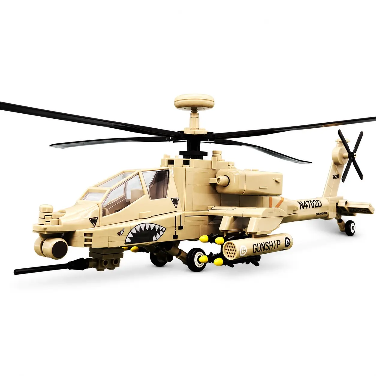 Military Series AH-64 Apache Armed Helicopter Building Blocks Model Kit Set, High Fidelity Assembly Toy, Special Accessories, Perfect Gift for Kids & Military Enthusiasts Birthday Gift, Christmas Gift, Building Block Sets, Model Building Kits