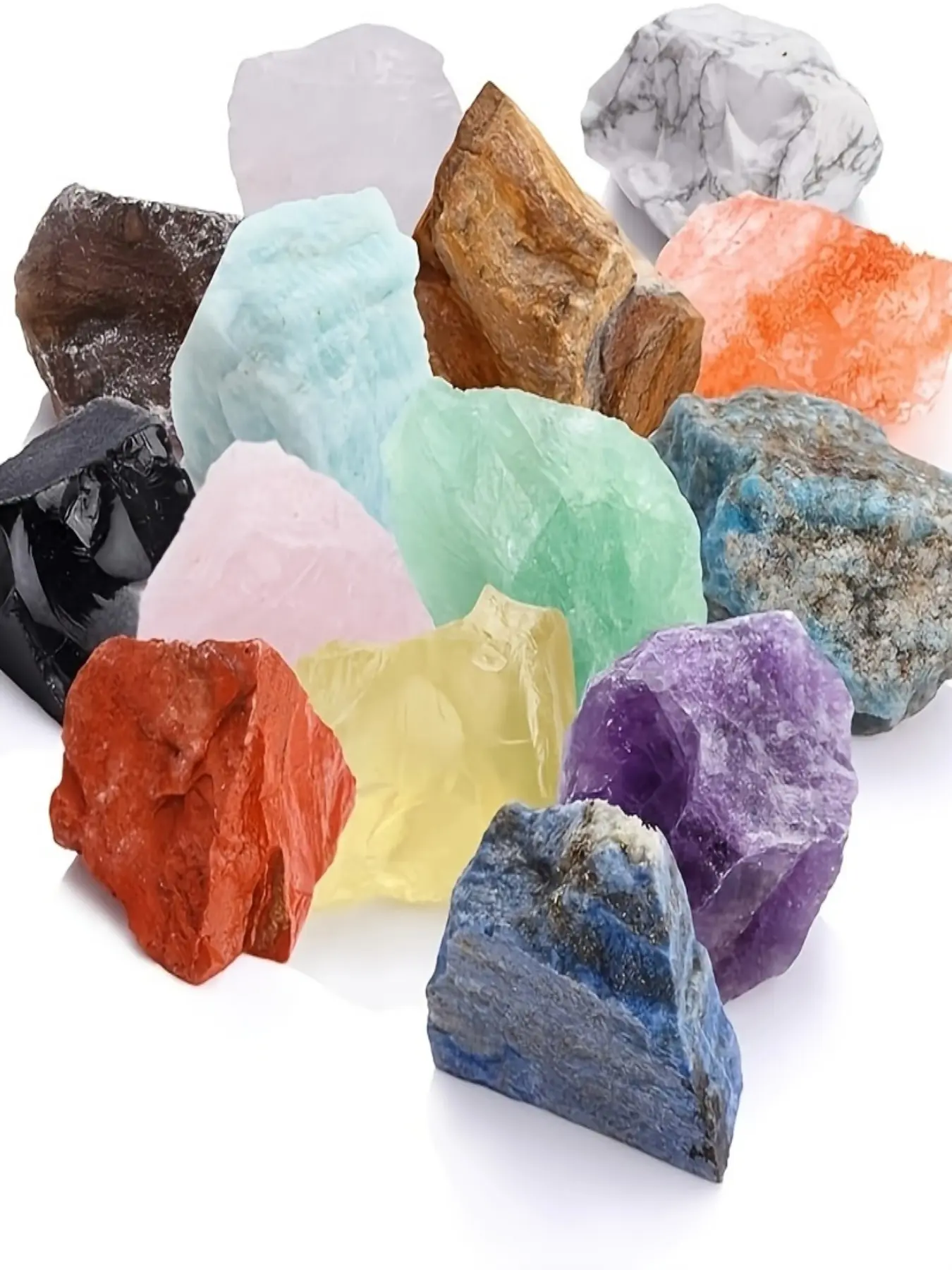 14-Piece Crystal Set, Chakra Crystals for Yoga and Meditation, Natural Crystal Kit, Perfect Gift for Birthday and Graduation