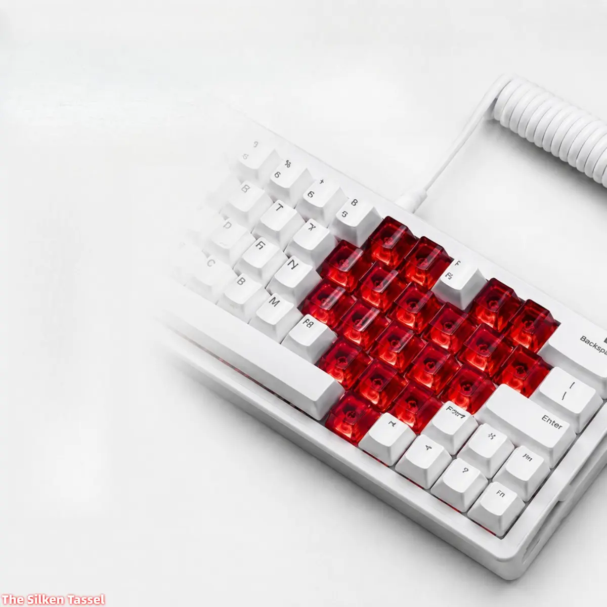 Love Shape 21-Key Transparent Plastic Keycaps, DIY Personalized Customizable Accessory for Mechanical Keyboards (Cross-Border Compatible)