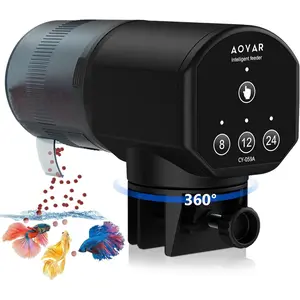 Automatic Fish Feeder for Aquarium 200ml Large Capacity Auto Timer Feeder for Small Tank Turtle Betta Koi Battery Powered Food Dispenser for Flakes Pellet Ideal for Vacation Weekend Daily Use