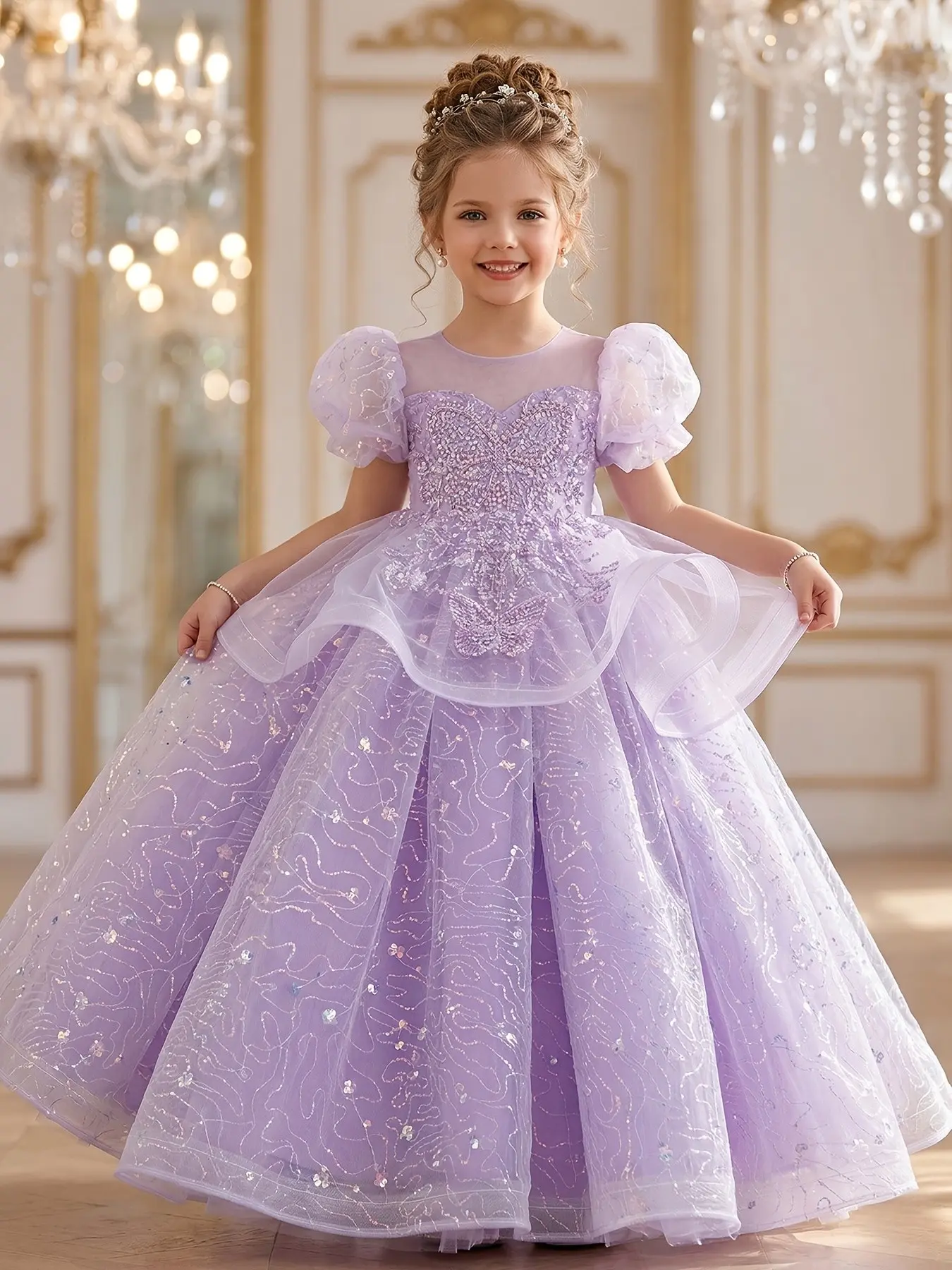 Princess Dress for Girls, High-End Wedding Gown, Beautiful Birthday Dress, Hostess Performance Costume, Birthday Party Dresses, New 2026 Design, Birthday Clothes, Party Attire