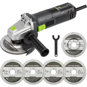 Electric Angle ,Equipped with 4.0 Amps  with 520W Max Output Power,4-1/2 inch Corded Angle  12000RPM with  & Grinding Wheels,Flap Disc and Auxiliary Handle